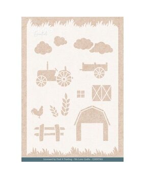 Card Deco Mixed Media Stencil Farm Landscape (CDEST061)