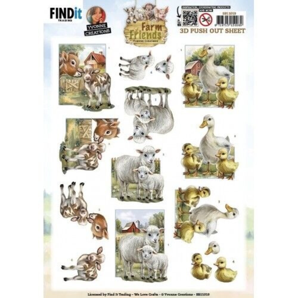 Yvonne Creations Farm Friends 3D Push Out Mother and Child (SB11019)