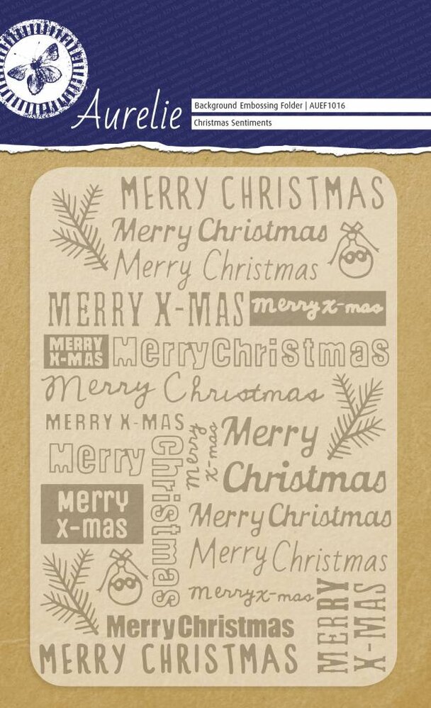 Aurelie Christmas Sentiments Background Embossing Folder (AUEF1016) Aurelie Christmas Sentiments Background Embossing Folder (AUEF1016)
