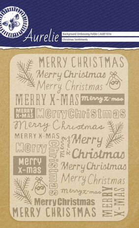 Aurelie Christmas Sentiments Background Embossing Folder (AUEF1016) Aurelie Christmas Sentiments Background Embossing Folder (AUEF1016)
