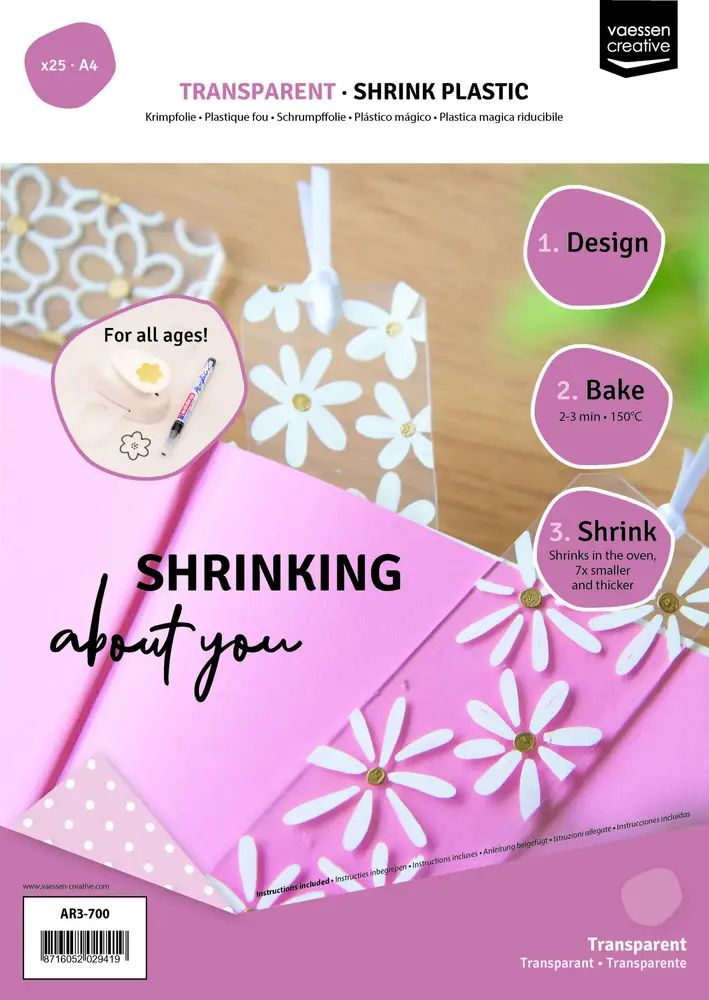 Vaessen Creative Krimpfolie A4 Transparant 25 pcs (AR3-700) Vaessen Creative Krimpfolie A4 Transparant 25 pcs (AR3-700)