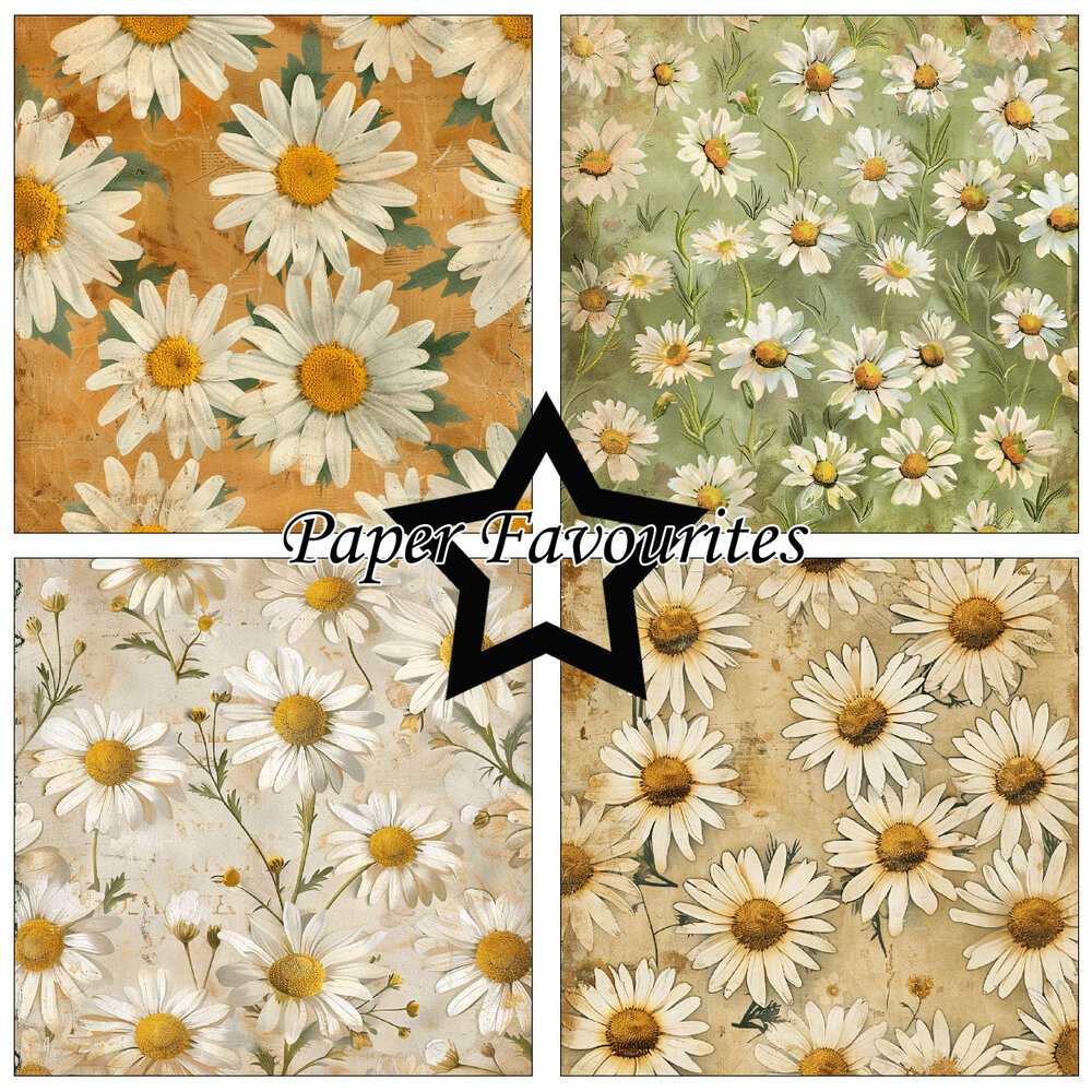 Paper Favourites Vintage Daisies 12x12 Inch Paper Pad (PF729)