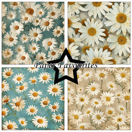 Paper Favourites Vintage Daisies 12x12 Inch Paper Pad (PF729)