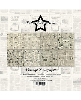 Paper Favourites Vintage Newspaper 12x12 Inch Paper Pad (PF731) Paper Favourites Vintage Newspaper 12x12 Inch Paper Pad (PF731)