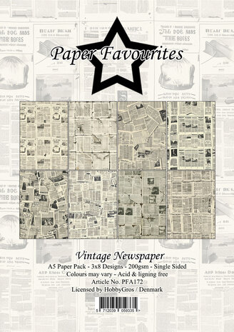 Paper Favourites Vintage Newspaper A5 Paper Pad (PFA172) Paper Favourites Vintage Newspaper A5 Paper Pad (PFA172)