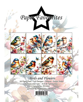 Paper Favourites Birds and Flowers A6 Paper Pad (PFA569)