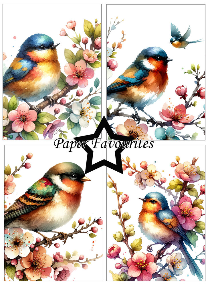 Paper Favourites Birds and Flowers A6 Paper Pad (PFA569)