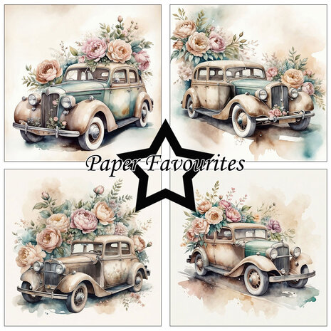 Paper Favourites Vintage Car 6x6 Inch Paper Pad (PF531)