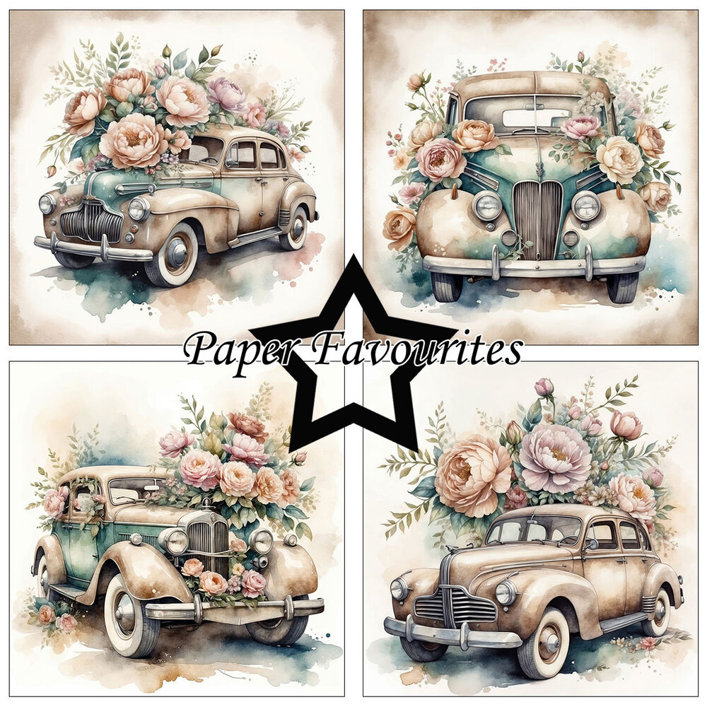 Paper Favourites Vintage Car 6x6 Inch Paper Pad (PF531)