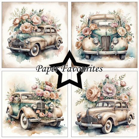 Paper Favourites Vintage Car 6x6 Inch Paper Pad (PF531)