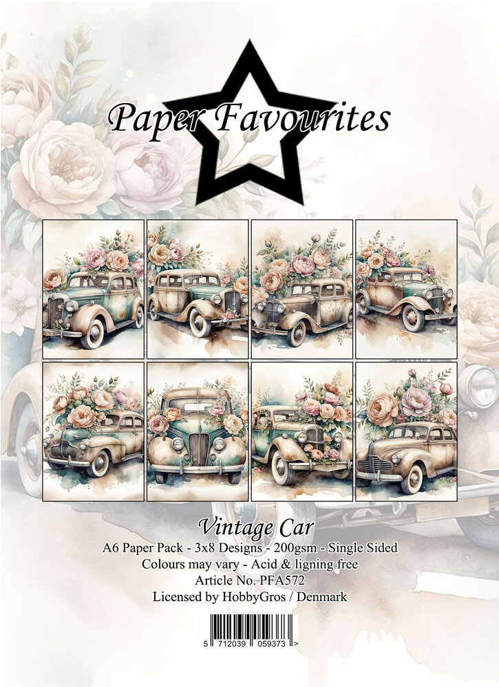 Paper Favourites Vintage Car A6 Paper Pad (PFA572)