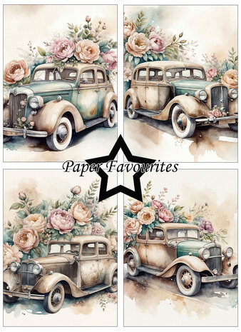 Paper Favourites Vintage Car A6 Paper Pad (PFA572)