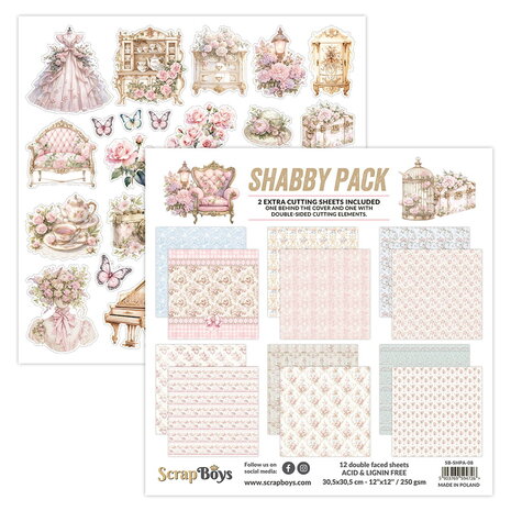 ScrapBoys Shabby Pack 8x8 Inch Paper Pad (SB-SHPA-10) ScrapBoys Shabby Pack 8x8 Inch Paper Pad (SB-SHPA-10)