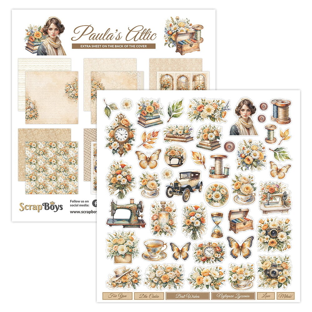 ScrapBoys Paula’s Attic 12x12 Inch Paper Pad (SB-PAUL-08)