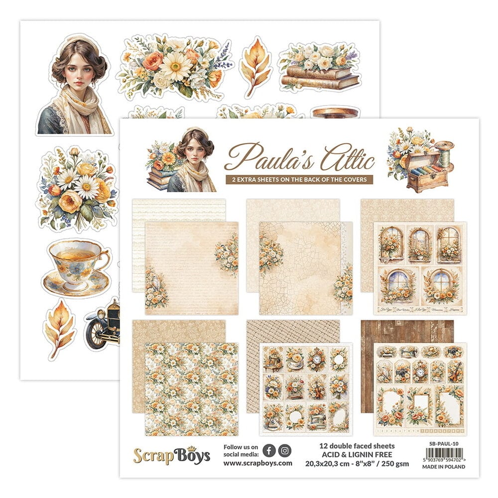ScrapBoys Paula’s Attic 8x8 Inch Paper Pad (SB-PAUL-10) ScrapBoys Paula’s Attic 8x8 Inch Paper Pad (SB-PAUL-10)