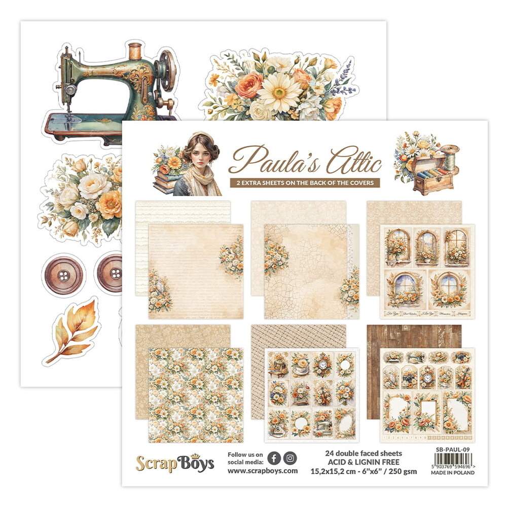 ScrapBoys Paula’s Attic 6x6 Inch Paper Pad (SB-PAUL-09) ScrapBoys Paula’s Attic 6x6 Inch Paper Pad (SB-PAUL-09)