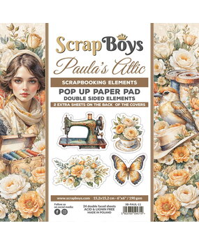 ScrapBoys Paula’s Attic 6x6 Inch Pop Up Paper Pad (SB-PAUL-11)