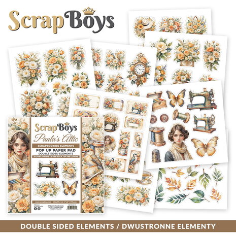 ScrapBoys Paula’s Attic 6x6 Inch Pop Up Paper Pad (SB-PAUL-11)