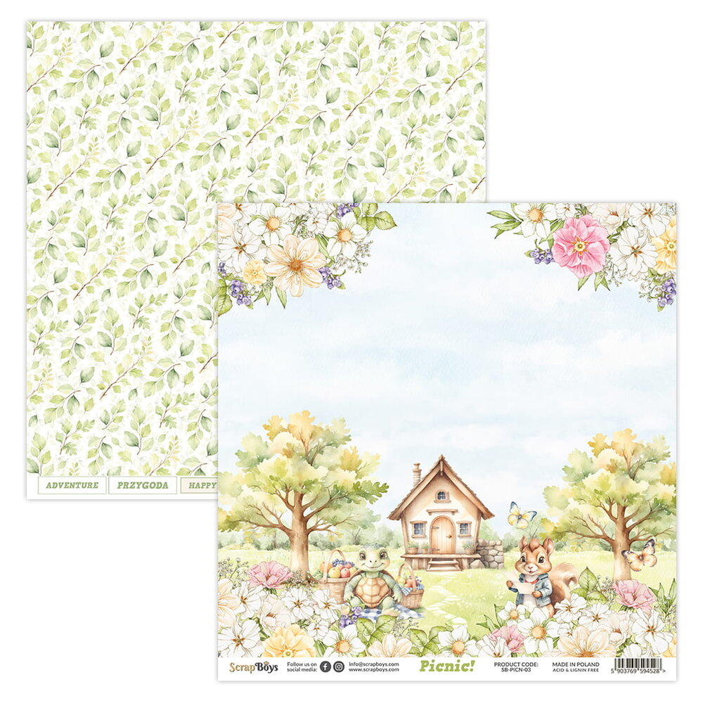 ScrapBoys Picnic! 12x12 Inch Paper Pad (SB-PICN-08) ScrapBoys Picnic! 12x12 Inch Paper Pad (SB-PICN-08)
