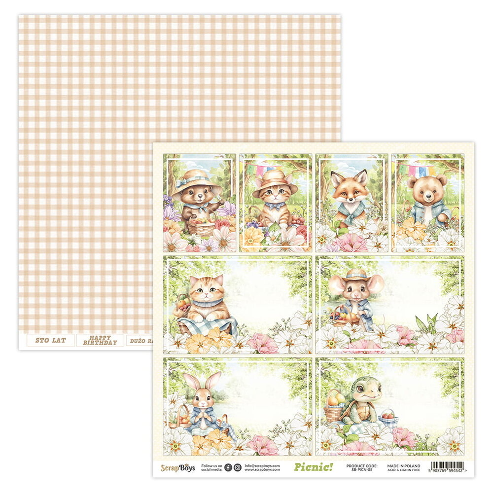 ScrapBoys Picnic! 12x12 Inch Paper Pad (SB-PICN-08) ScrapBoys Picnic! 12x12 Inch Paper Pad (SB-PICN-08)