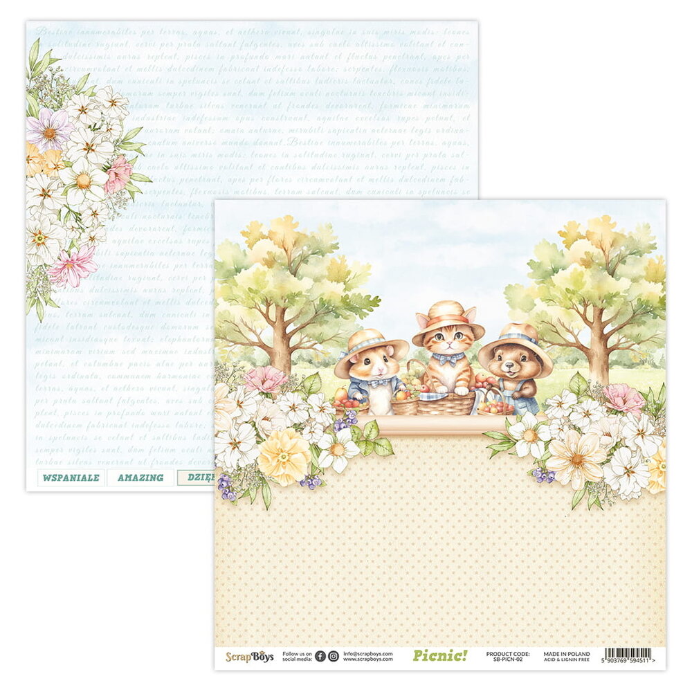 ScrapBoys Picnic! 8x8 Inch Paper Pad (SB-PICN-10) ScrapBoys Picnic! 8x8 Inch Paper Pad (SB-PICN-10)