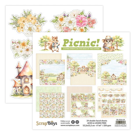 ScrapBoys Picnic! 6x6 Inch Paper Pad (SB-PICN-09) ScrapBoys Picnic! 6x6 Inch Paper Pad (SB-PICN-09)
