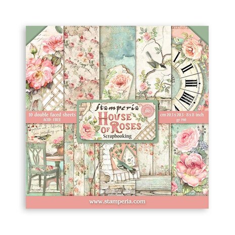 Stamperia House of Roses 8x8 Inch Paper Pack (SBBS08) Stamperia House of Roses 8x8 Inch Paper Pack (SBBS08)