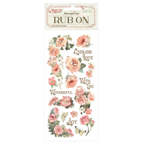 Stamperia House of Roses Rub-On 4x8,5 Inch Writings and Roses (DFLRB152) Stamperia House of Roses Rub-On 4x8,5 Inch Writings and Roses (DFLRB152)