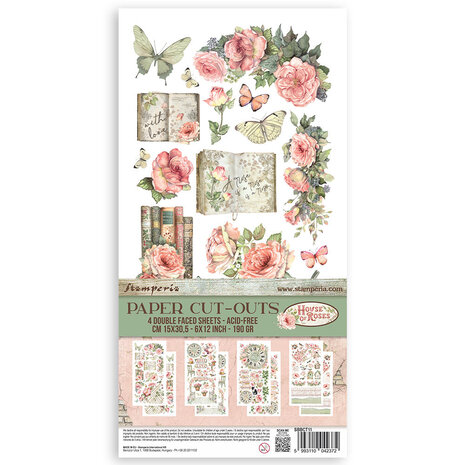Stamperia House of Roses 6x12 Inch Paper Cut-outs (SBBCT11)