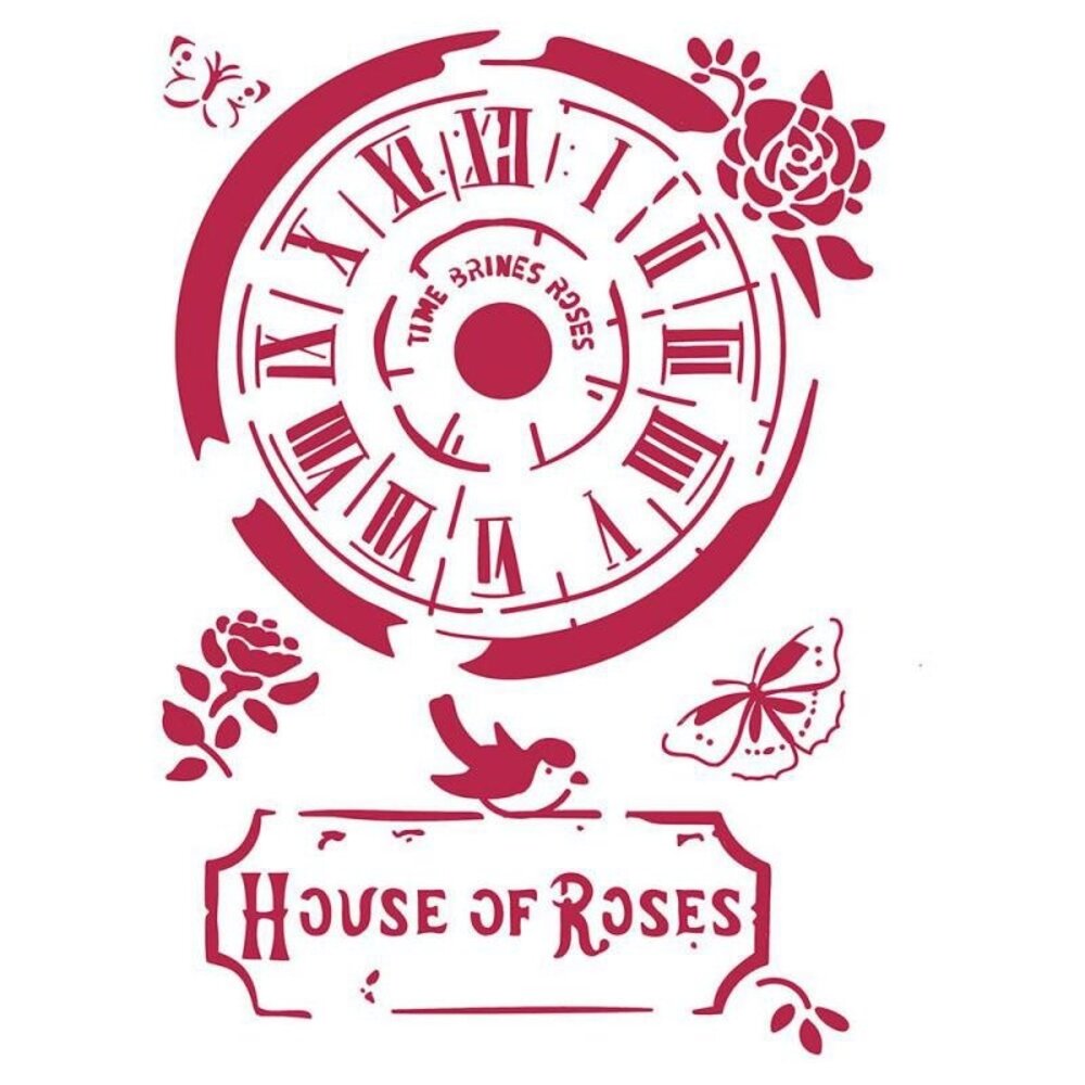 Stamperia House of Roses Masking Stencil A4 Clock (KSG442) Stamperia House of Roses Masking Stencil A4 Clock (KSG442)