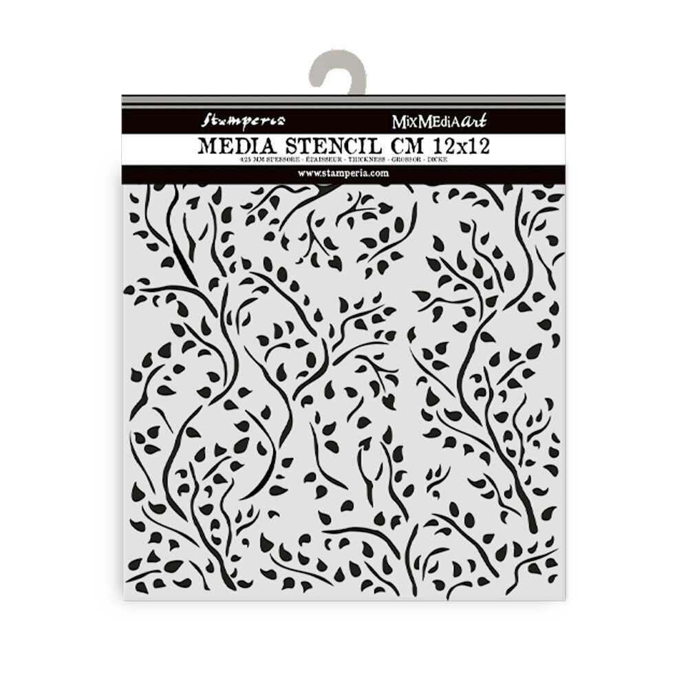 Stamperia House of Roses Thick Stencil 12X12cm Branch Pattern (KSTDS33) Stamperia House of Roses Thick Stencil 12X12cm Branch Pattern (KSTDS33)