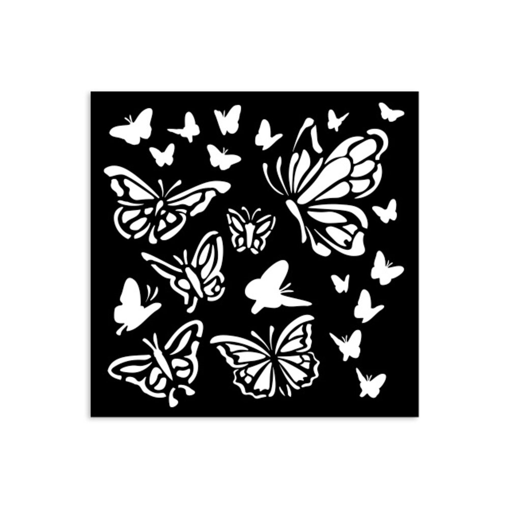 Stamperia House of Roses Thick Stencil 12X12cm Papillon (KSTDS34)