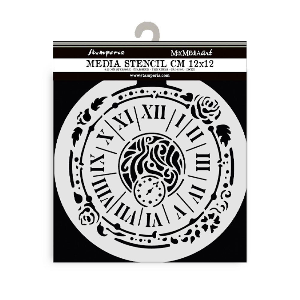 Stamperia House of Roses Thick Stencil 12X12cm Clock (KSTDS35)