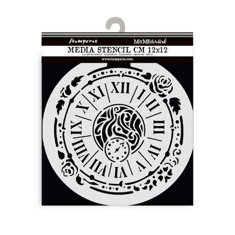 Stamperia House of Roses Thick Stencil 12X12cm Clock (KSTDS35)