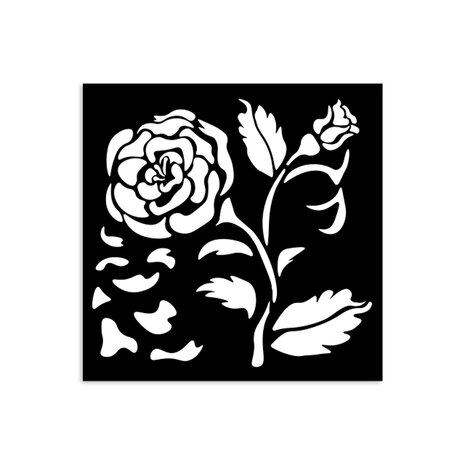 Stamperia House of Roses Thick Stencil 12X12cm Big Rose (KSTDS36) Stamperia House of Roses Thick Stencil 12X12cm Big Rose (KSTDS36)