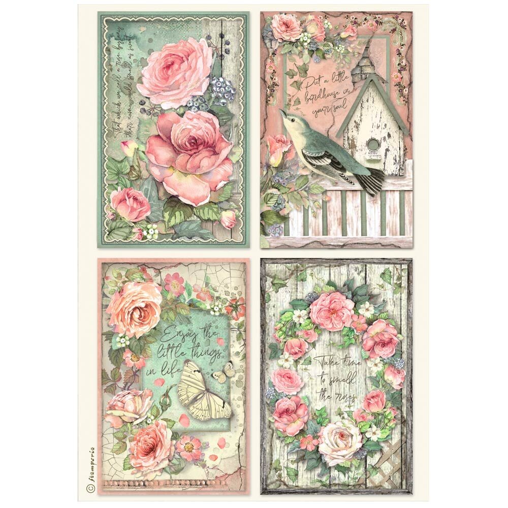 Stamperia House of Roses A4 Rice Paper 4 Cards (DFSA41020) Stamperia House of Roses A4 Rice Paper 4 Cards (DFSA41020)