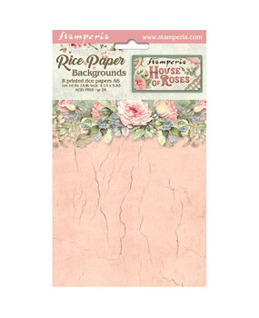 Stamperia House of Roses A6 Rice Paper Backgrounds (DFSAK6039)