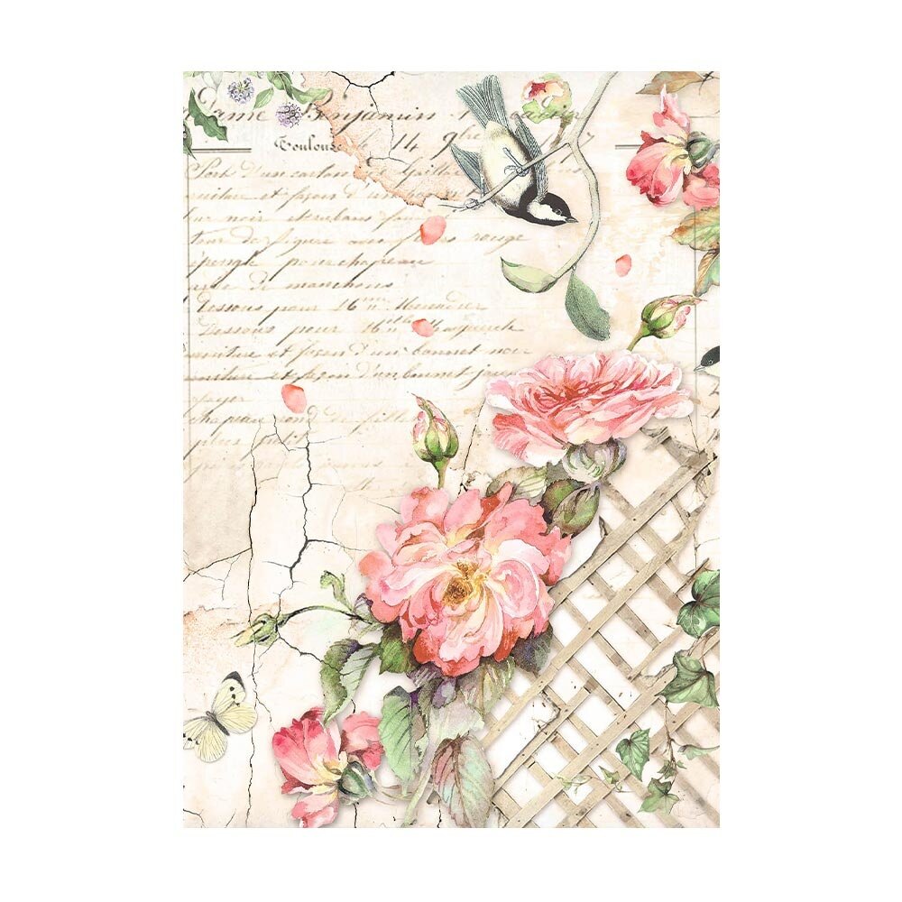 Stamperia House of Roses A6 Rice Paper Backgrounds (DFSAK6039)