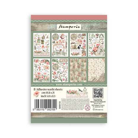 Stamperia House of Roses A5 Washi Pad (SBW18) Stamperia House of Roses A5 Washi Pad (SBW18)