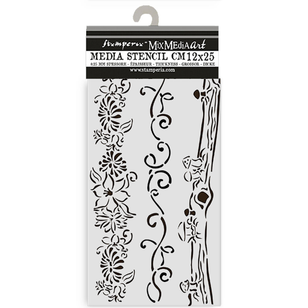 Stamperia Hidden Grove Thick Stencil 12x25cm 3 Borders (KSTDL114)