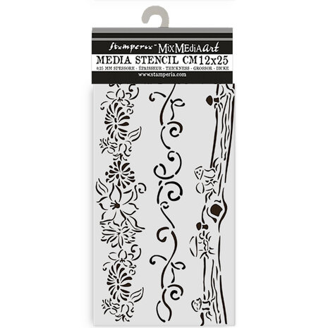 Stamperia Hidden Grove Thick Stencil 12x25cm 3 Borders (KSTDL114)