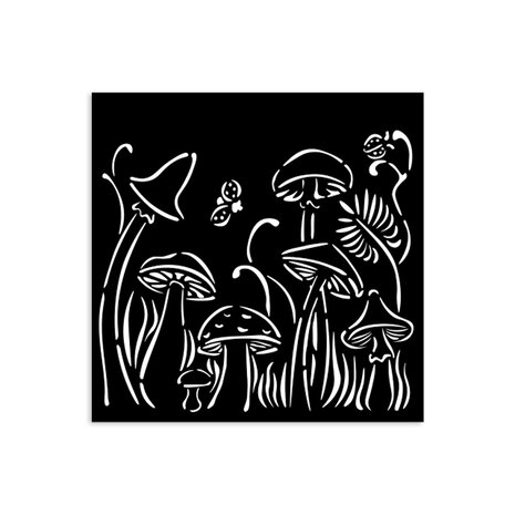 Stamperia Hidden Grove Thick Stencil 12x12cm Mushrooms (KSTDS31) Stamperia Hidden Grove Thick Stencil 12x12cm Mushrooms (KSTDS31)