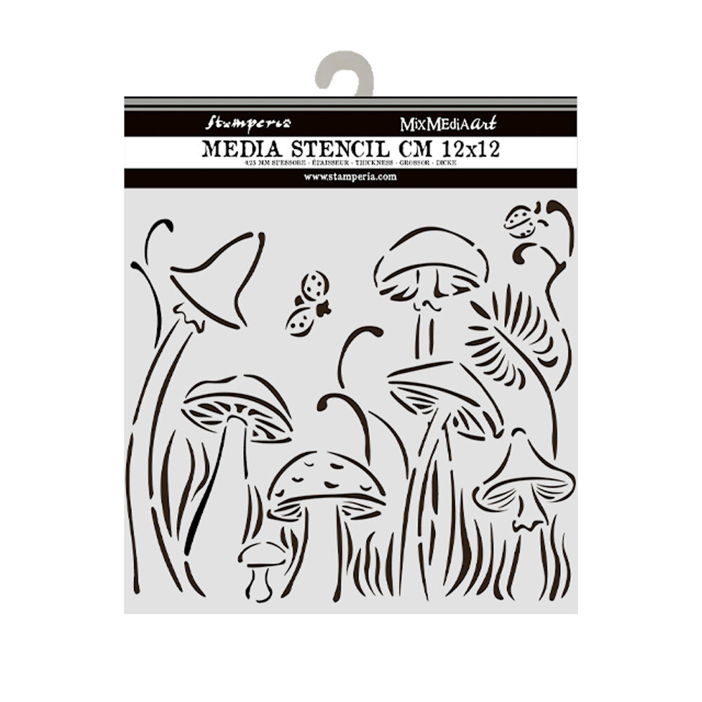 Stamperia Hidden Grove Thick Stencil 12x12cm Mushrooms (KSTDS31) Stamperia Hidden Grove Thick Stencil 12x12cm Mushrooms (KSTDS31)