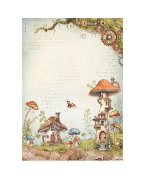Stamperia Hidden Grove A4 Rice Paper Mushroom Houses (DFSA41012) Stamperia Hidden Grove A4 Rice Paper Mushroom Houses (DFSA41012)