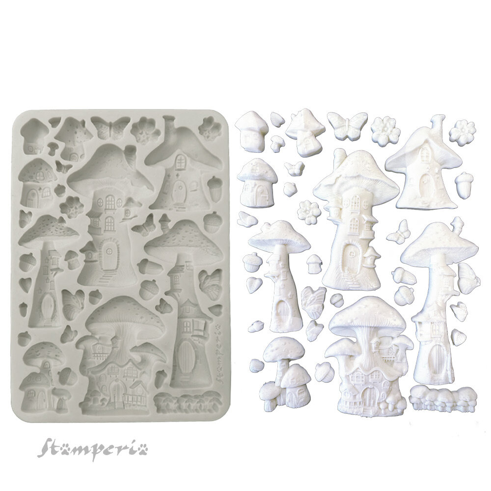 Stamperia Hidden Grove A5 Silicon Mold Mushroom House (KACMA574) Stamperia Hidden Grove A5 Silicon Mold Mushroom House (KACMA574)