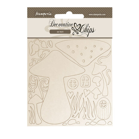 Stamperia Hidden Grove Decorative Chips Mushrooms (SCB257) Stamperia Hidden Grove Decorative Chips Mushrooms (SCB257)
