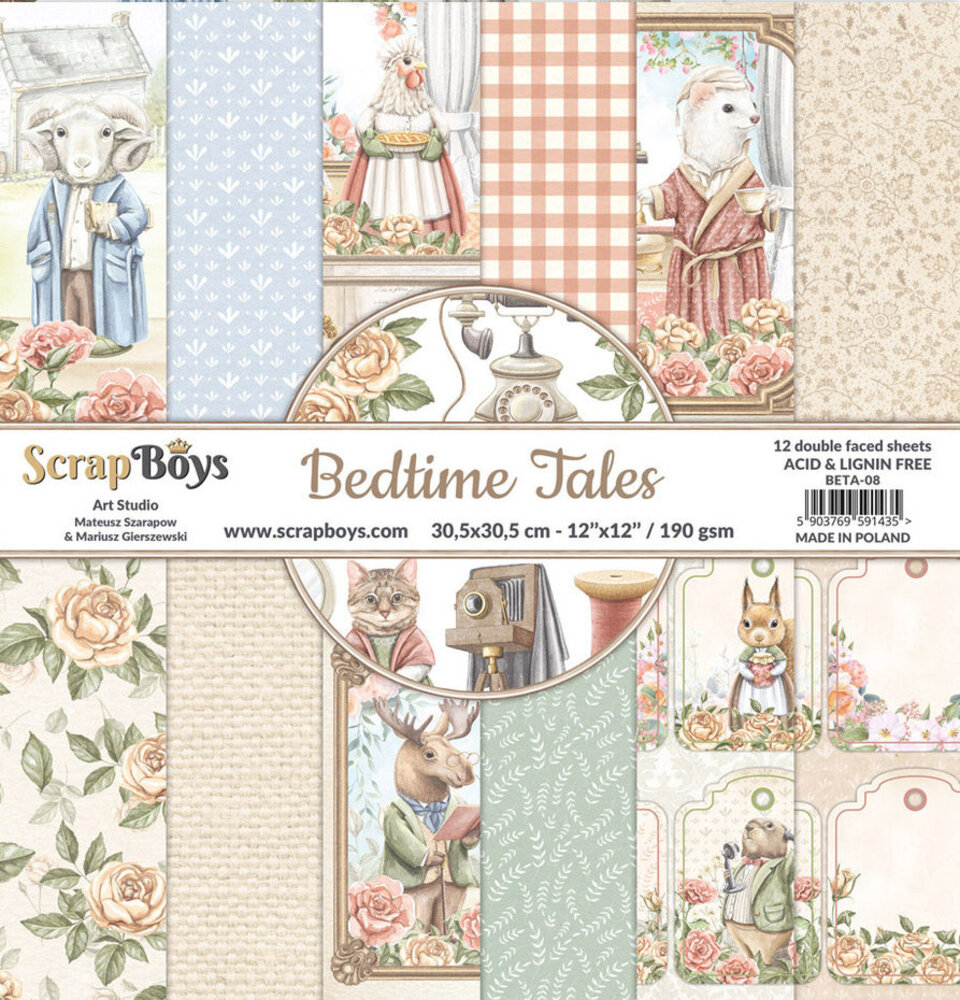 ScrapBoys Bedtime Tales 12x12 Inch Paper Set (BETA-08)