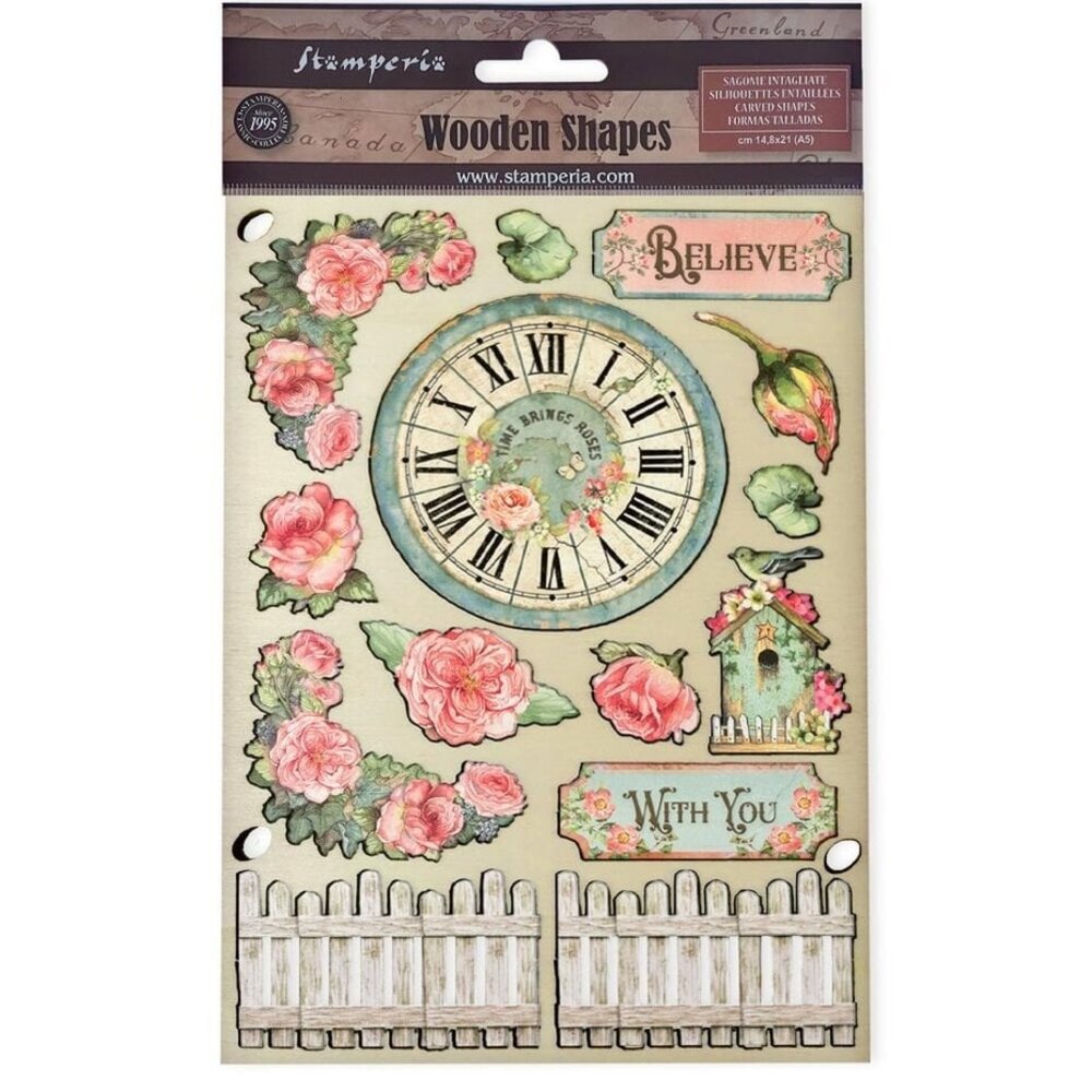 Stamperia House of Roses Wooden Shapes A5 (KLSP181)