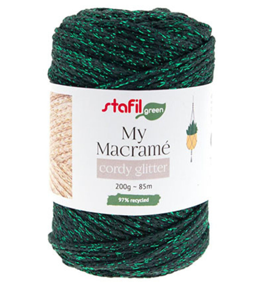 Stafil Macramé Cordy Glitter Dark Green (108064-14) Stafil Macramé Cordy Glitter Dark Green (108064-14)