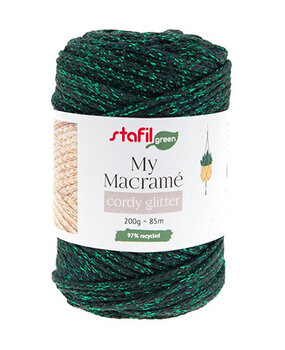 Stafil Macramé Cordy Glitter Dark Green (108064-14) Stafil Macramé Cordy Glitter Dark Green (108064-14)